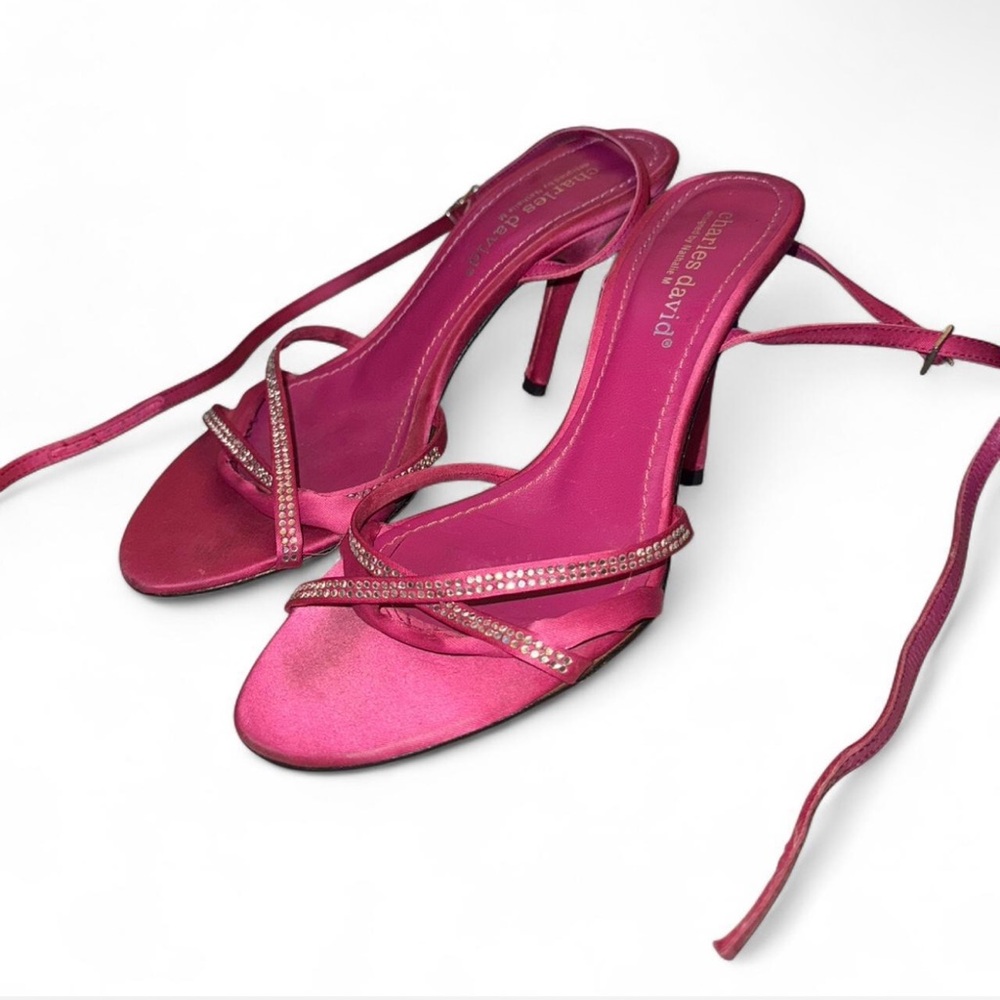 VINTAGE Charles David Fuchsia Strappy Heels
